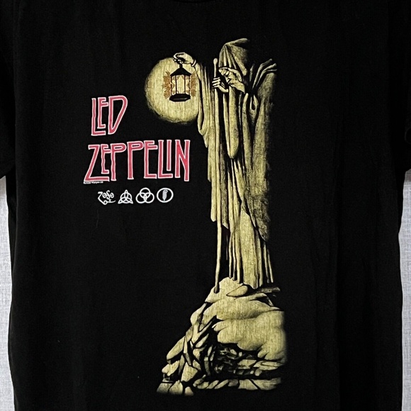 Led Zeppelin T-Shirt Zoso Hermit Lantern Black Stairway To Heaven Tee XL Black - Picture 2 of 5